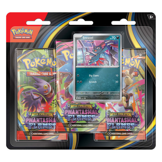 Pokémon TCG Mega Evolutions Phantasmal Flames Three Booster Blister