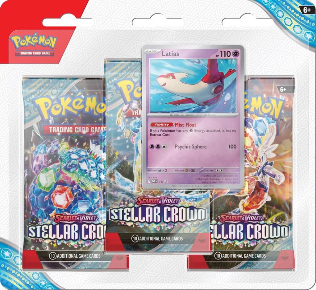 Pokémon TCG Scarlet & Violet 7 Stellar Crown Three Booster Blister