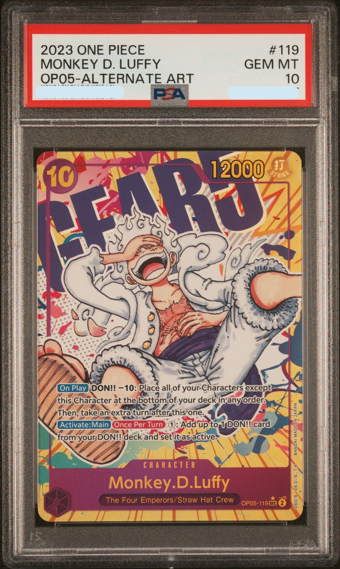 PSA 10 Monkey D. Luffy OP05-119 Alternate Art