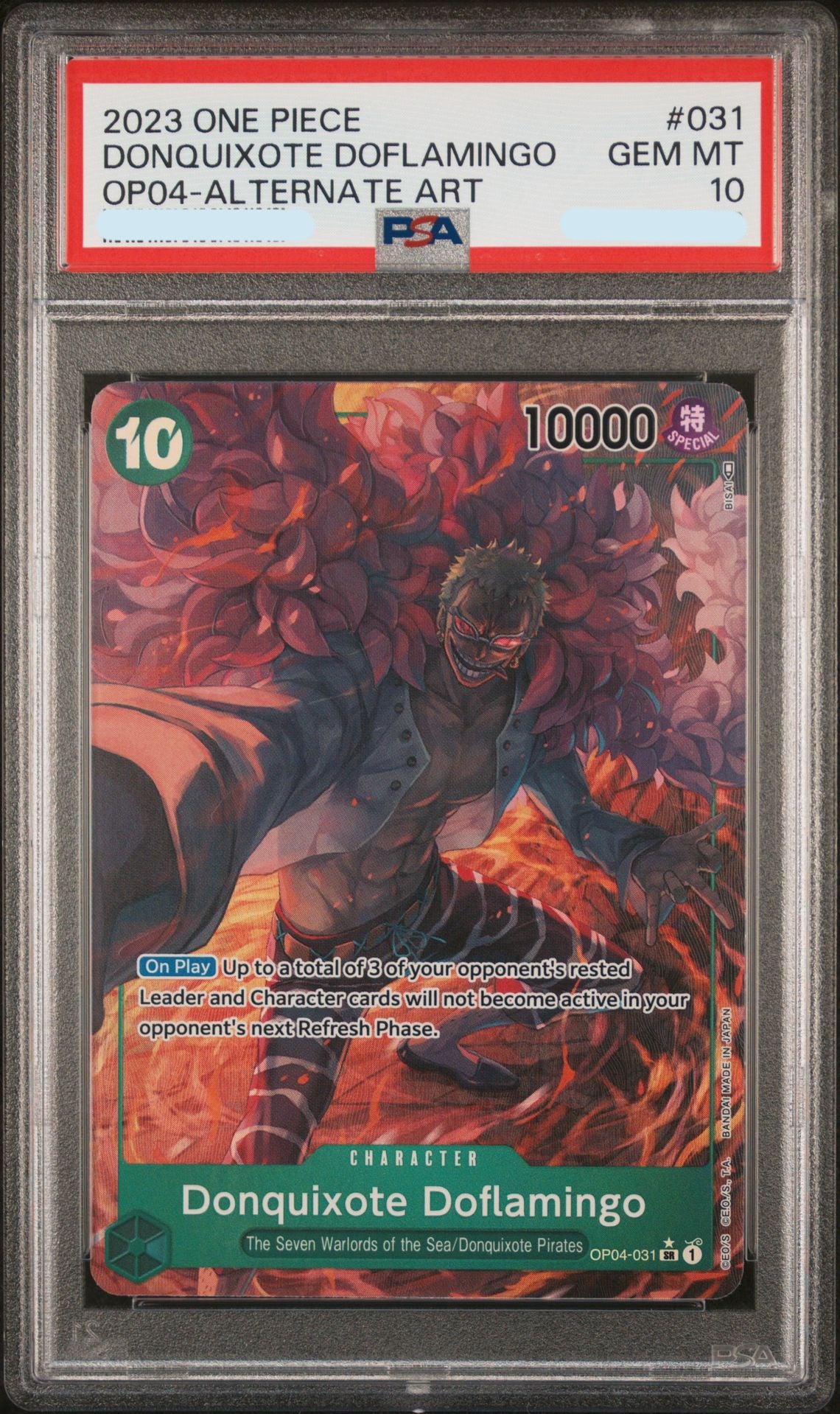 PSA 10 Donquixote Doflamingo OP04-031 Alternate Art