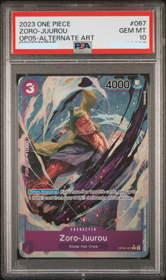 PSA 10 Zoro-Juurou OP05-067 Alternate Art