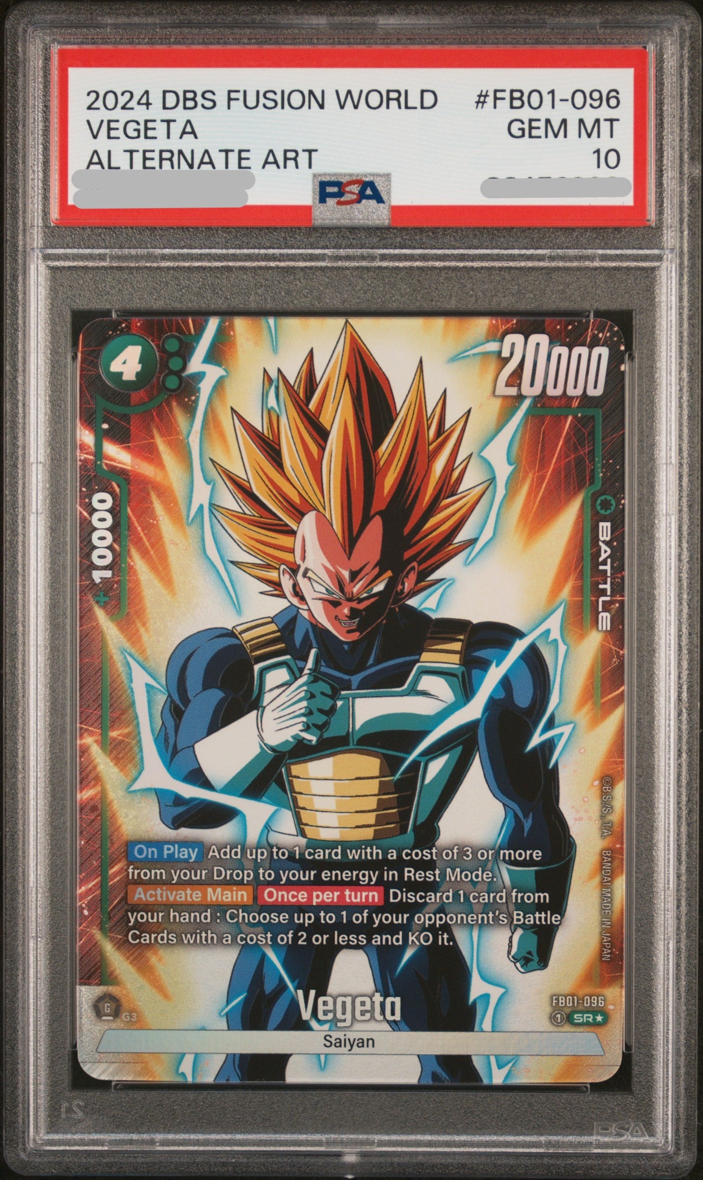 PSA 10 Vegeta - FB01-096 (Alternate Art)