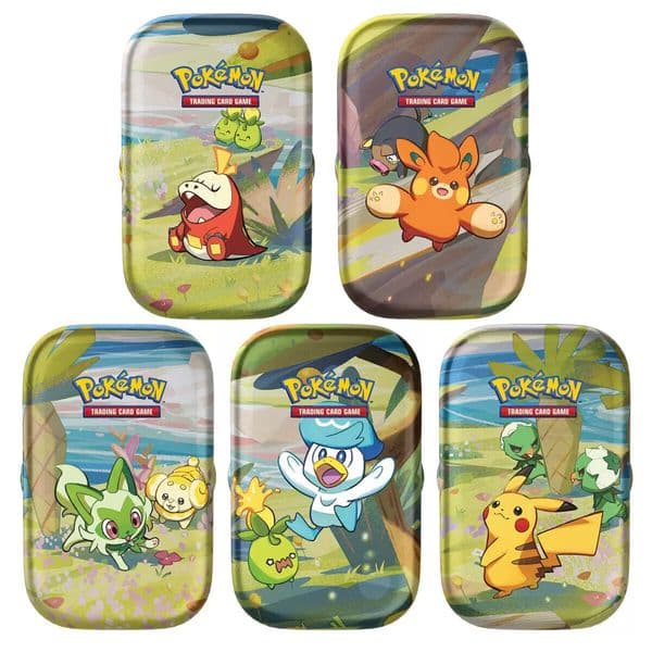 Pokemon 5 Pack Mini Tins & 4 Promo Cards Trading Card Game TCG